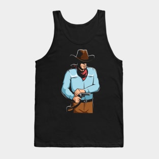 Cowboy gunfighter shoots a pistol Tank Top